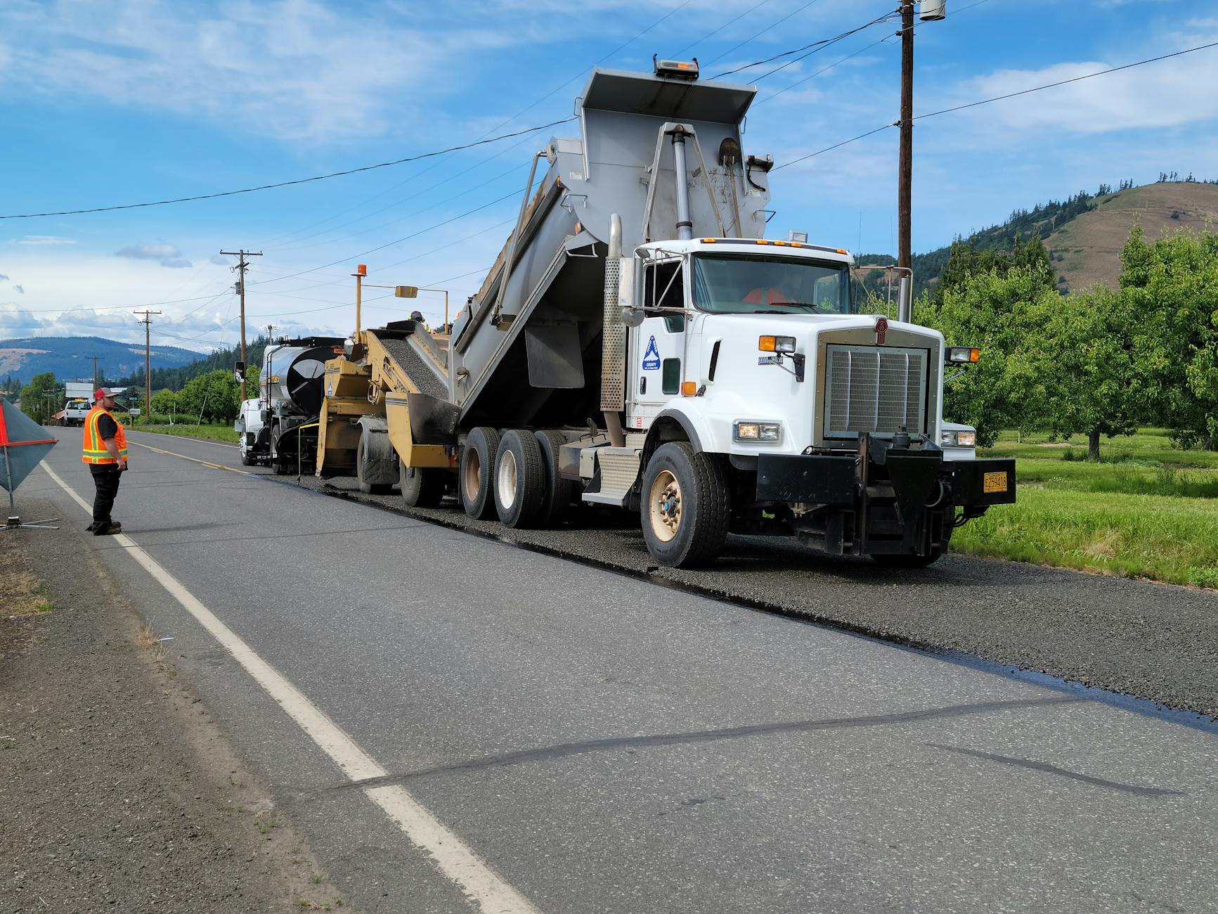 Road construction scene representing Craig's transportation career
